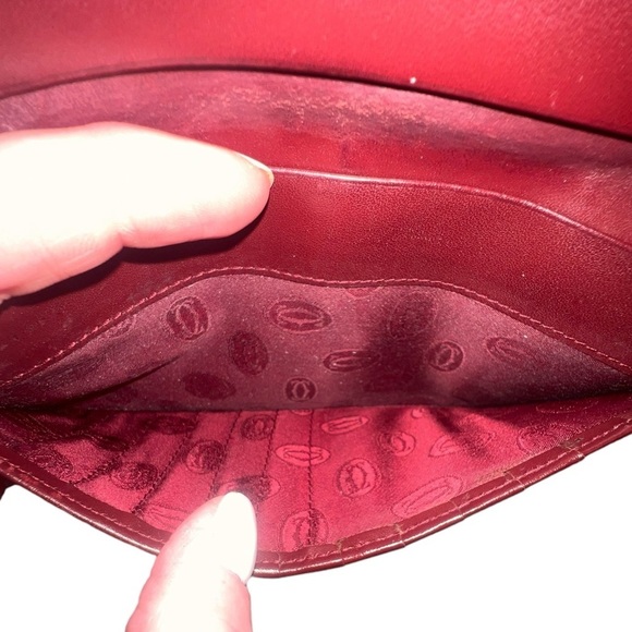 {Cartier Long Bifold Wallet in Bordeaux Burgundy Leather} - Picture 10 of 12